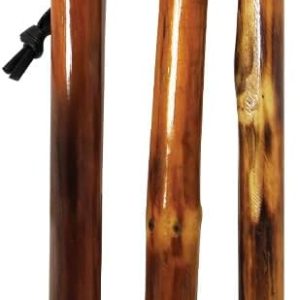 SE 3 Piece 55" Detachable Pine Wood Walking/Hiking Stick with Metal Tip, Reinforced Rubber Tip, and Water-Resistant Travel Pouch - Portable and Durable for Outdoor Adventures
